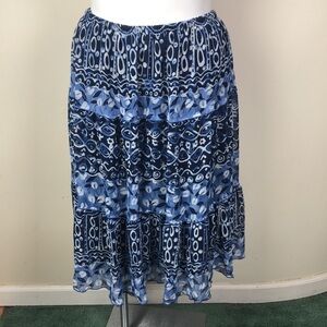 Vintage Tiered Skirt Batik Print